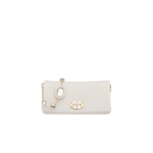 Borsa a spalla Miu Crystal in Nappa Cloqué